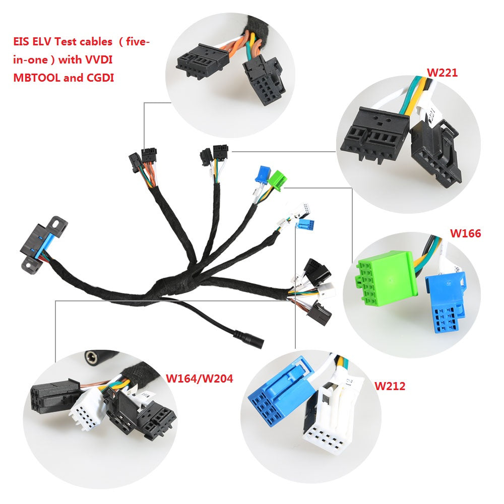 EIS ELV Test Cables for Mercedes (5-in-1) with Charger Cable for VVDI MB BGA TOOL 1 EIS ELV Test Cables for Mercedes (5-in-1) with Charger Cable for VVDI MB BGA TOOL - Image 1