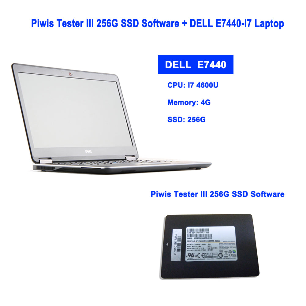 Piwis Tester III V38.95 256G SSD Software Driver Installed on DELL E7440-I7 Laptop Ready To Use For Porsche 1 Piwis Tester III V38.95 256G SSD Software Driver Installed on DELL E7440-I7 Laptop Ready To Use For Porsche - Image 1