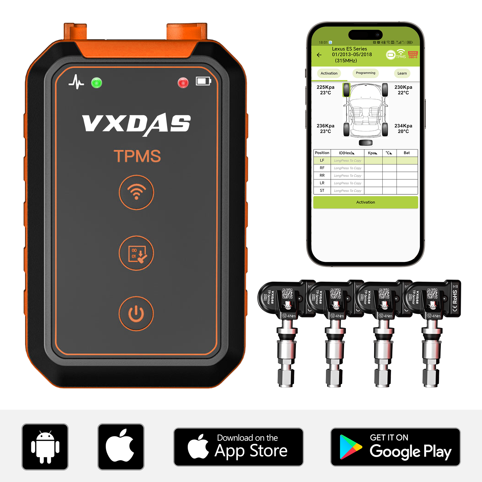 VXDAS TP01 TPMS Relearn & Programming Tool 1 VXDAS TP01 TPMS Relearn & Programming Tool - Imagem 1