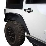 ⁦Solid Steel Off-Road Front & Rear Flat Fender Flares for 2007-2018 Jeep Wrangler JK & Unlimited - 4 PCS Set⁩ - الصورة ⁦3⁩
