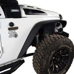 ⁦Solid Steel Off-Road Front & Rear Flat Fender Flares for 2007-2018 Jeep Wrangler JK & Unlimited - 4 PCS Set⁩ - الصورة ⁦4⁩