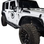 ⁦Solid Steel Off-Road Front & Rear Flat Fender Flares for 2007-2018 Jeep Wrangler JK & Unlimited - 4 PCS Set⁩ - الصورة ⁦5⁩