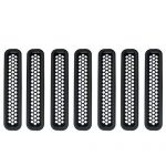 Hooke Road Black Front Grille Clip-in Mesh Inserts for 1997-2006 Jeep Wrangler TJ & Unlimited (Pack of 7)