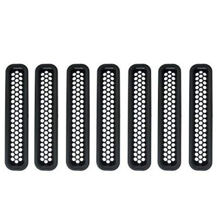 Hooke Road Black Front Grille Clip-in Mesh Inserts for 1997-2006 Jeep Wrangler TJ & Unlimited (Pack of 7)