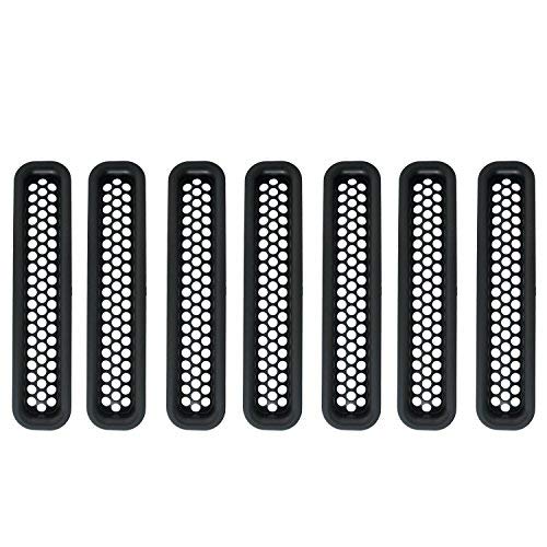 Hooke Road Black Front Grille Clip-in Mesh Inserts for 1997-2006 Jeep Wrangler TJ & Unlimited (Pack of 7) 1 Hooke Road Black Front Grille Clip-in Mesh Inserts for 1997-2006 Jeep Wrangler TJ & Unlimited (Pack of 7) - الصورة 1
