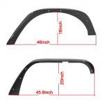 ⁦Solid Steel Off-Road Front & Rear Flat Fender Flares for 2007-2018 Jeep Wrangler JK & Unlimited - 4 PCS Set⁩ - الصورة ⁦7⁩