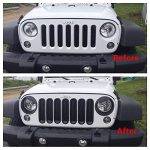 ⁦Front Road (Pack Inserts of Jeep Clip-in Hooke Wrangler Unlimited & 2007-2015 Matte JK Mesh for Grille Black 7)⁩ - الصورة ⁦2⁩