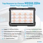 Humzor NexzDAS ND566 Plus Full Configuration with 9.6 inch Tablet for Commercial Vehicles Diagnostic Tool - Image 4