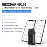 Humzor NexzDAS ND106 Bluetooth Special Function Car Resetting Tool With ABS, TPMS, Oil Reset, DPF... for Android & iOS - Image 2