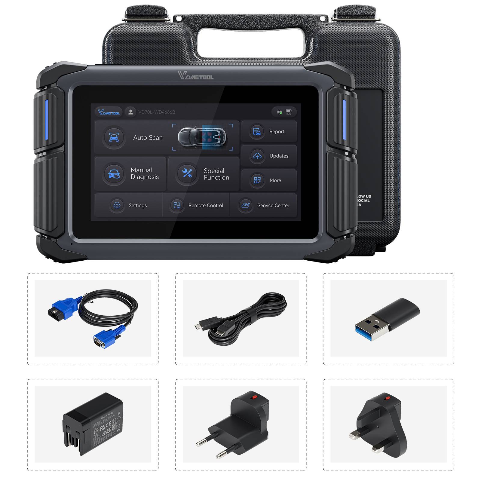 VDIAGTOOL VD70 VD70 LITE Bi-directional Scan Tool Supports All System Diagnostics Key Programming CAN FD & DoIP 1 VDIAGTOOL VD70 VD70 LITE Bi-directional Scan Tool Supports All System Diagnostics Key Programming CAN FD & DoIP – Image 1
