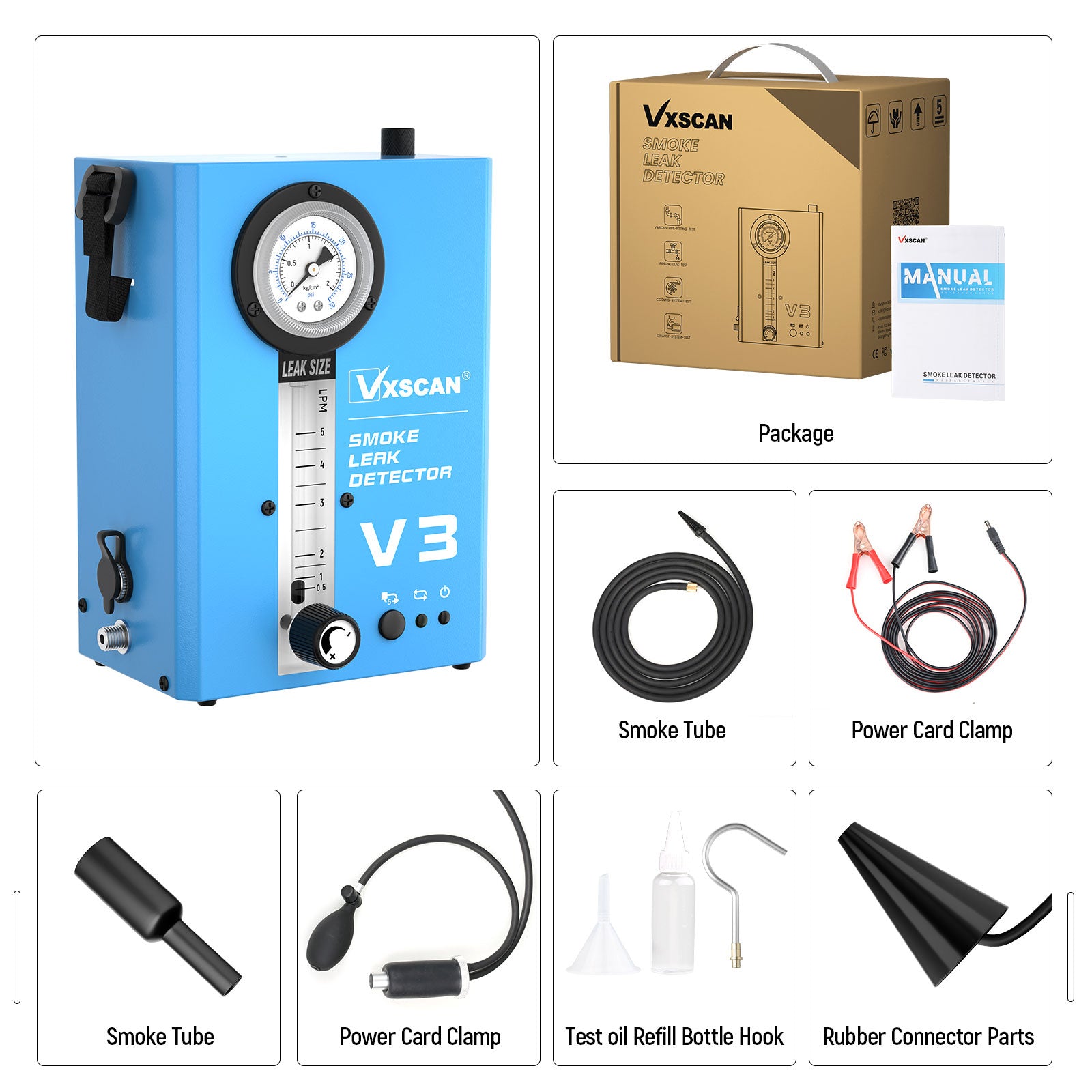 VXSCAN V3 Automotive Smoke Leak Detector EVAP Fuel Pipe Leakage Detector for All 12V Car, Motorcycles, Snowmobiles, ATV, Light Trucks, Boats 1 VXSCAN V3 Automotive Smoke Leak Detector EVAP Fuel Pipe Leakage Detector for All 12V Car, Motorcycles, Snowmobiles, ATV, Light Trucks, Boats - Image 1
