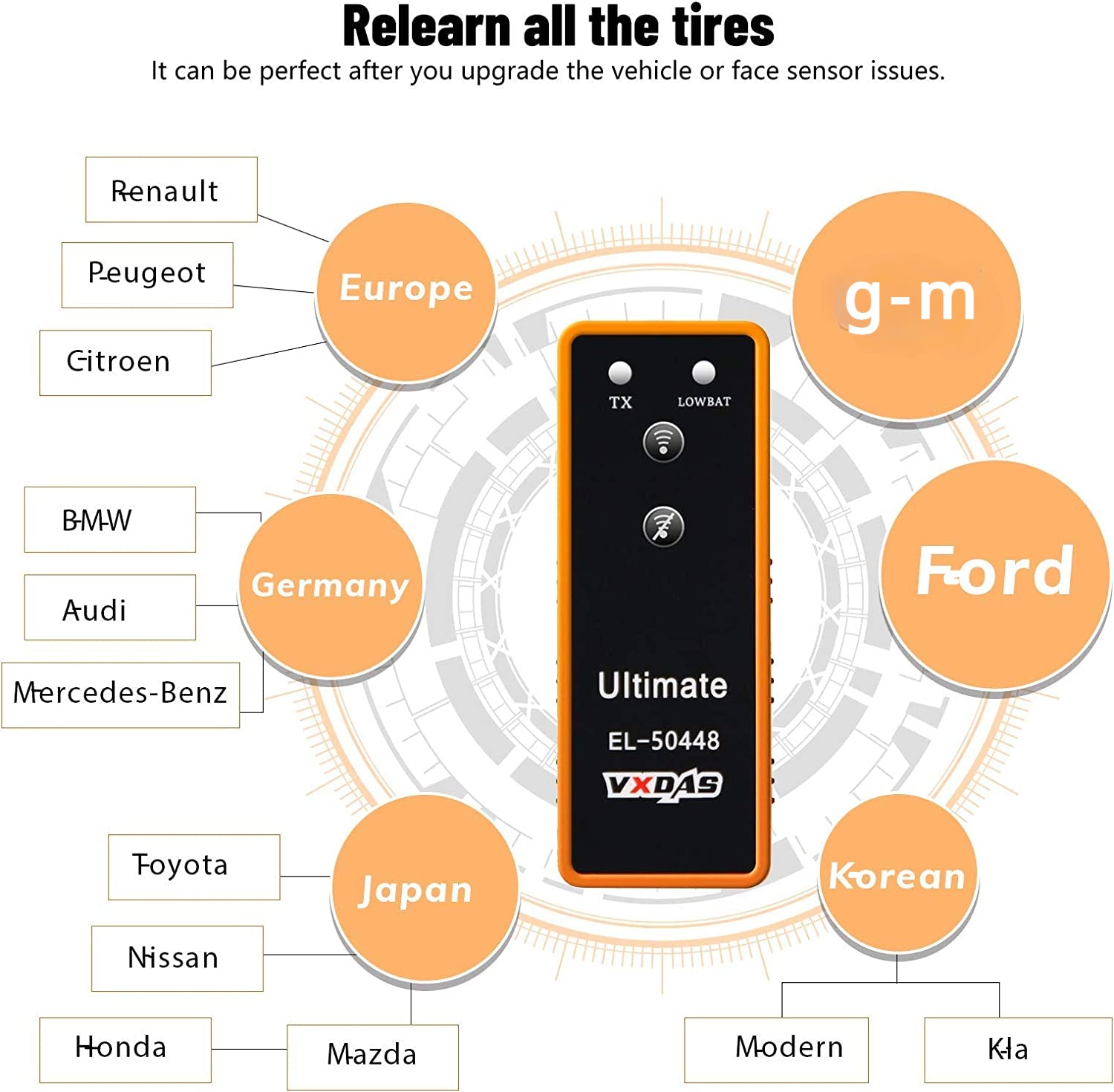 VXDAS TPMS Relearn Tool Ultimate EL-50448 Universal TPMS Reset Activation Tool 1 VXDAS TPMS Relearn Tool Ultimate EL-50448 Universal TPMS Reset Activation Tool - immagine 1