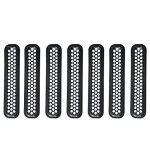 Hooke Road Black Front Grille Clip-in Mesh Inserts for 1997-2006 Jeep Wrangler TJ & Unlimited (Pack of 7) - 画像 (5)